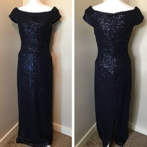 Lauren Ralph Lauren Evening Navy Sequin Gown